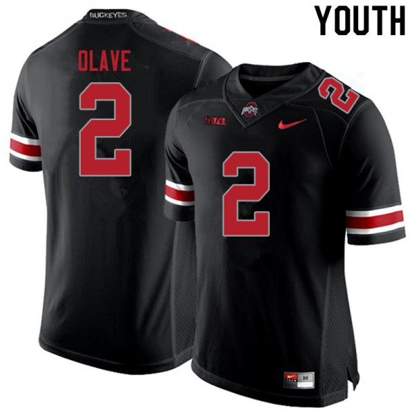 Ohio State Buckeyes #2 Chris Olave Youth College Jersey Blackout